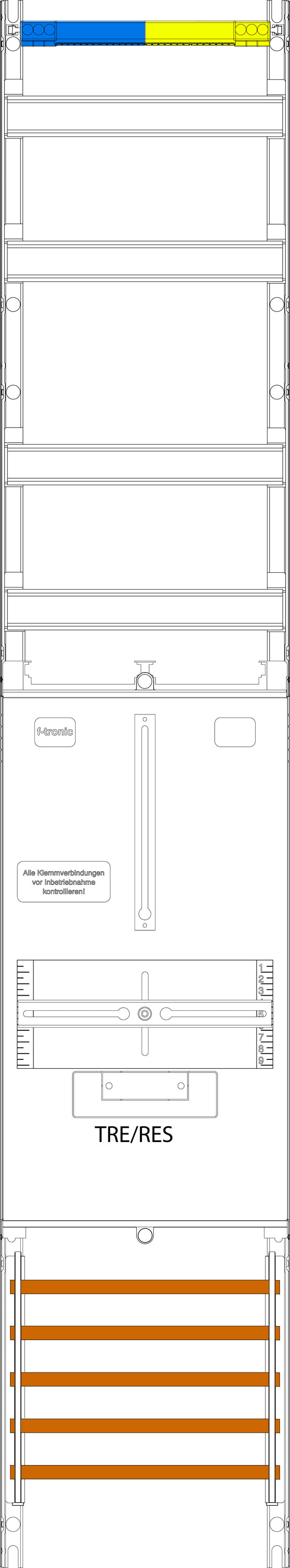 F-TRONIC Komplettfeld 1R 3PBf 4V SS_5p VR6 1350x250mm 300mm 1TSG