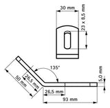 Walraven Schienenverbinder 135 Grad Edelstahl 1.4401 V4A - für RapidRail | 6587135
