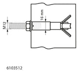 Walraven Porenbetonanker WGB-M M12 elektrolyt. verz. VdS, R30-R120 | 6103512