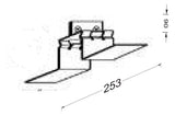 REGIOLUX Befestigungsset ws ST L65mm BW-SDT 235 vw RAL9016 B253mm H90mm
