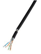 PATCH PRO FLEX CAT 7 Kabel, PUR/Gummi, schwarz RAL9005, UV best., Meter