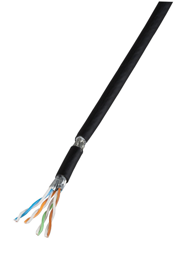 PATCH PRO FLEX CAT 7 Kabel, PUR/Gummi, schwarz RAL9005, UV best., Meter