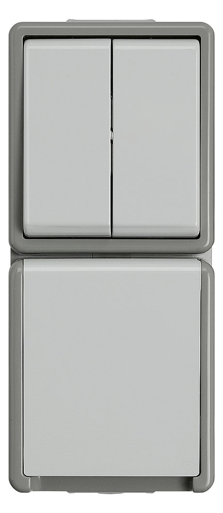 SIEMENS Steckdosenkombination AP Serien DELTAfläche 5TA4815 gr IP44 glz