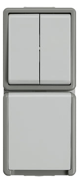 SIEMENS Steckdosenkombination AP Serien DELTAfläche 5TA4815 gr IP44 glz