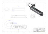 BACHMANN Steckdosenleiste 3f sw 2m 35° PRIMO 330.070 m.Ein/Aus IP20 1,5qmm