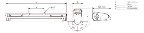 NORKA LED-Anbauleuchte 48W 4000K 5800lm MAGNON PL-1000-01 m1500, PMMA ws Konv