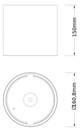 LEDVANCE Einbaurahmen sw ST  160mm DL CMFT FRAME D150 BK H150mm