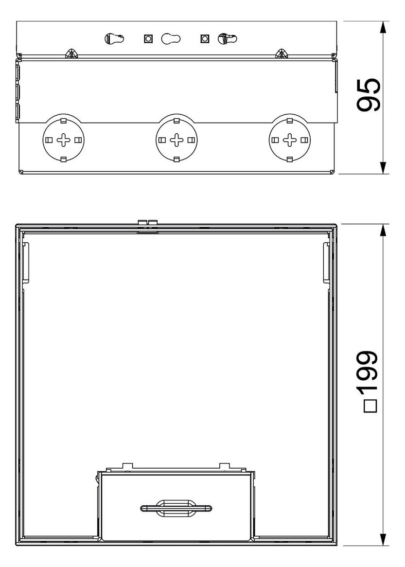 BETTERMANN Geräteeinsatz VA quadrat 2f UDHOME4 2V V gr m.Belagaussp 15mm