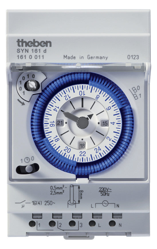 THEBEN Schaltuhr mech 230VAC REG 1kan SYN 161 d Wechs 24h Prog Potfrei.Kont