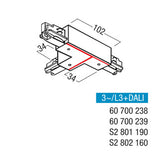 ZUMTOBEL Kupplung/Verbinder T ws 187mm 3PH VERB-T ERD-A R WH