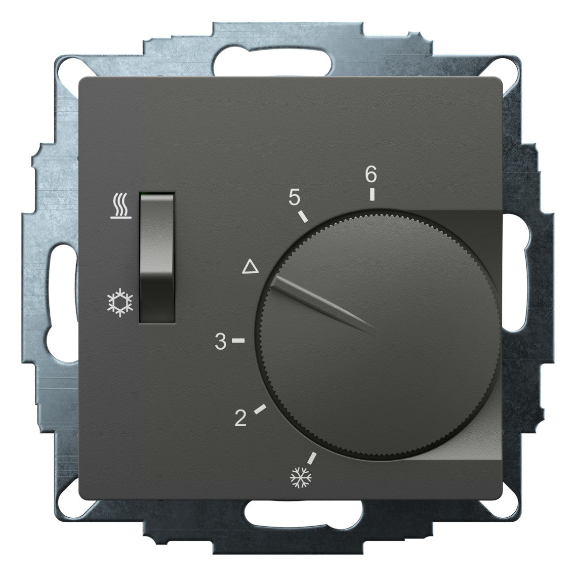 EBERLE Raumthermostat 230V 10A Wechsler UTE 1770-Anthrazit-55 IP20 Bimetall