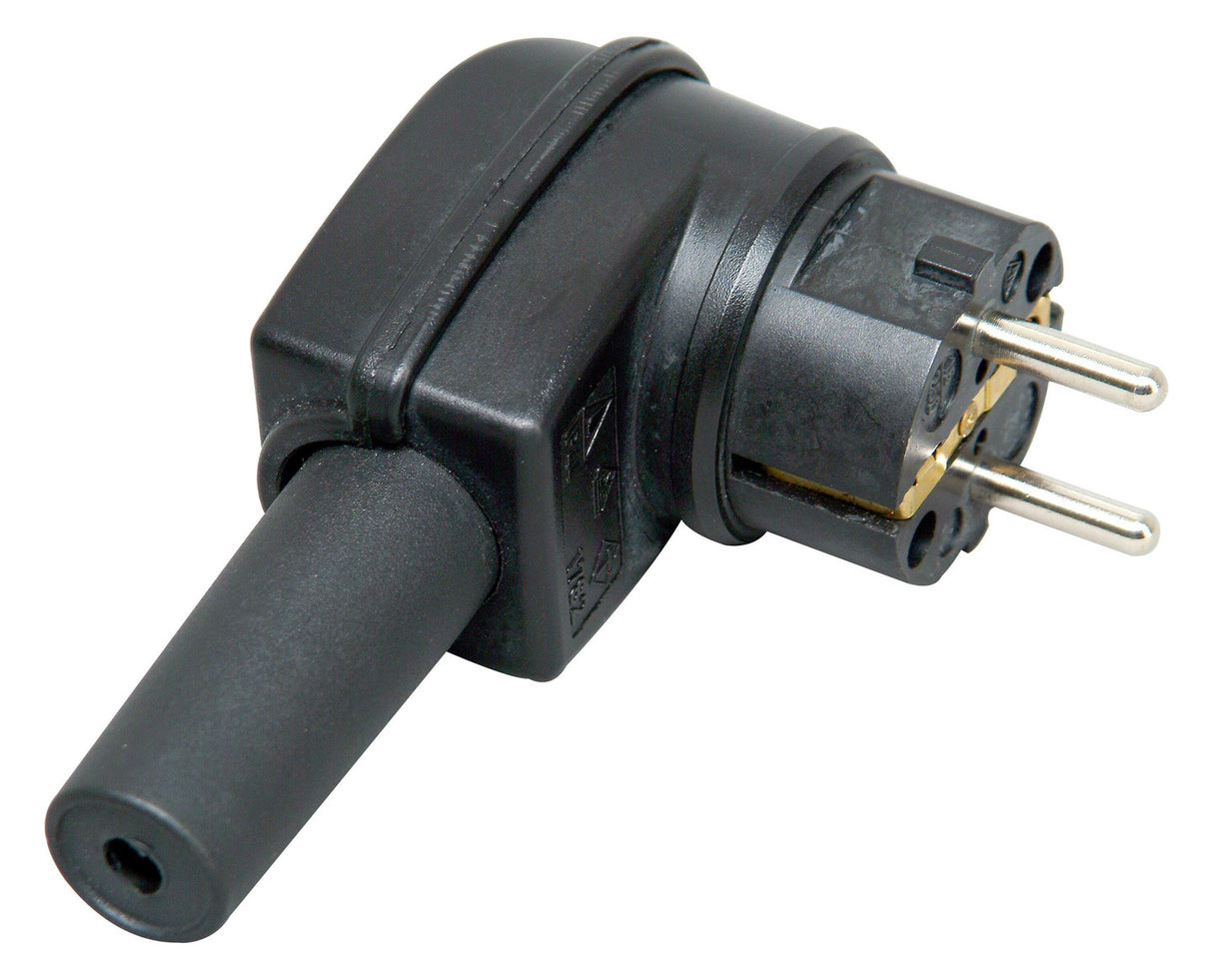 KOPP Schutzkontaktstecker 16A 250V Gummi 178216054 IP44 sw abgew