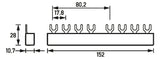 DOEPKE Phasenschiene 3+N 17,8mm 152mm BG4.2.10 10qmm 63A Gabel isol
