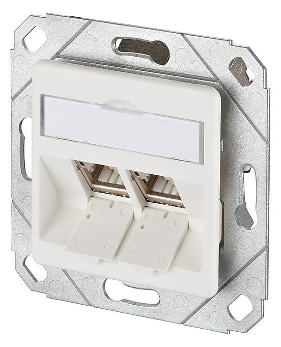 METZ CONNECT Anschlussdose Cat6A 2xRJ45 270° 130B12D21102-E rws Kanaleinb