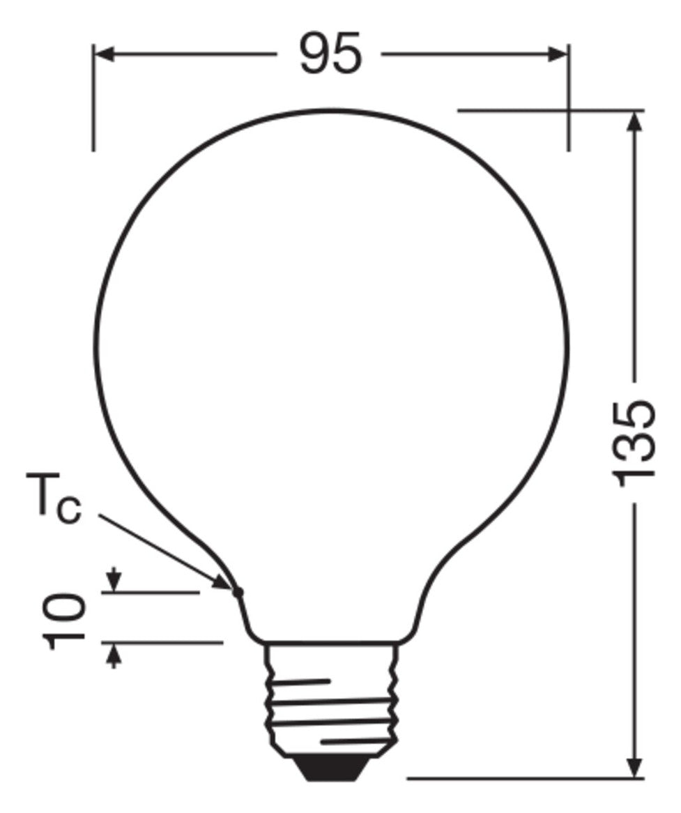 LEDVANCE LED-Kugellampe FM E27 G95 11W D LED Classic Globe 95 100 Fil P 11W 2700K