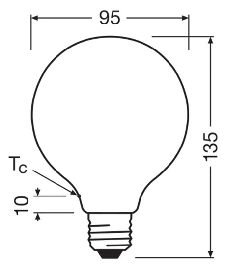 LEDVANCE LED-Kugellampe FM E27 G95 11W D LED Classic Globe 95 100 Fil P 11W 2700K