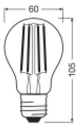 OSRAM LED-Lampe FM E27 A60 7W 2700K ws E LED Superstar Plus ClaA 60 Fil 7W 8 806l