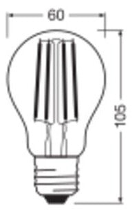 OSRAM LED-Lampe FM E27 A60 7W 2700K ws E LED Superstar Plus ClaA 60 Fil 7W 8 806l