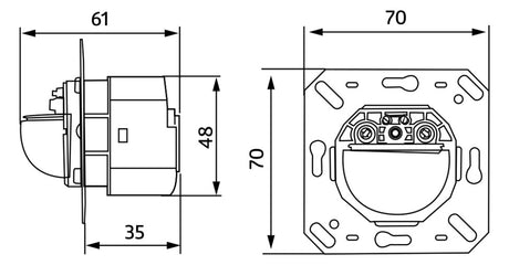 BEG Bewegungsmelder 0-180° UP ws BWM Indoor 180-R-11-48V-RR ohne Rahmen IP20