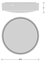 LEDVANCE LED-Anbauleuchte 9,5W 3000K sw BLKH RD 250 P 9.5W CPS BK 1220lm EVG