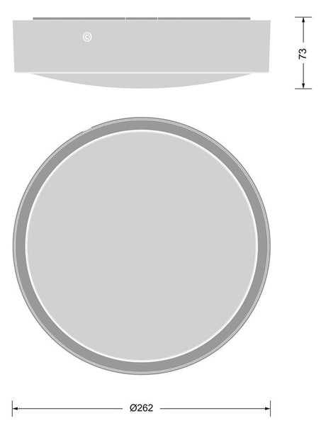 LEDVANCE LED-Anbauleuchte 9,5W 3000K ws BLKH RD 250 P 9.5W CPS WT 1220lm EVG