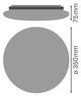 LEDVANCE LED-Anbauleuchte 18W 3000K ws SF CIRC 350 SEN V 18W 3CCT IP44 1440lm