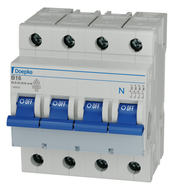DOEPKE Leitungsschutzschalter UC B 16A DLS 6H B16-3+N 6KA 3+N 400V 4TE 50Hz