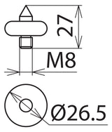 DEHN SE Elektroden für Spannungsprüfer EL M8 SZ PHE PHV 36kV ST 27mm