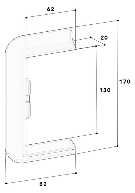 GGK Wandanschlussblende GEB-K B60xT130mm UK 60x130/3 uni Kst aws RAL9010 Wand