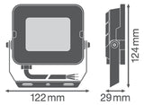 LEDVANCE LED-Anbaustrahler 20W Konv 1LED FL COMP V 20W 840 SYM 100 BK sw 4000K