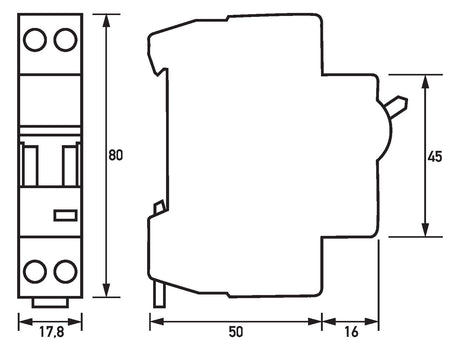 DOEPKE Leitungsschutzschalter AC C 2A ELS 3 C2/1+N/1TE 1+N 1TE 50Hz IP40