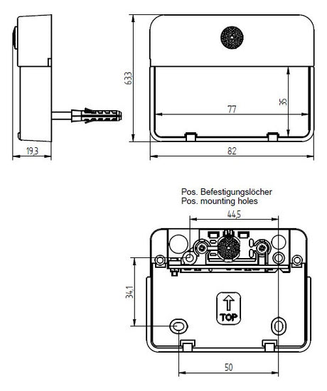 GROTHE Klingeltaster Kst sw AP rechteck ETA 651 LED sw m.Bel m.NamSchild