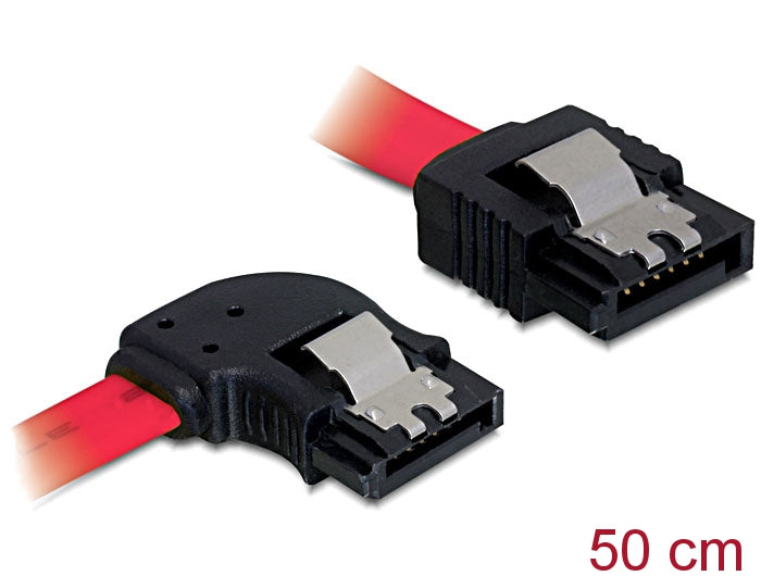 Delock SATA 3 Gb/s Kabel gerade auf links gewinkelt 50 cm rot