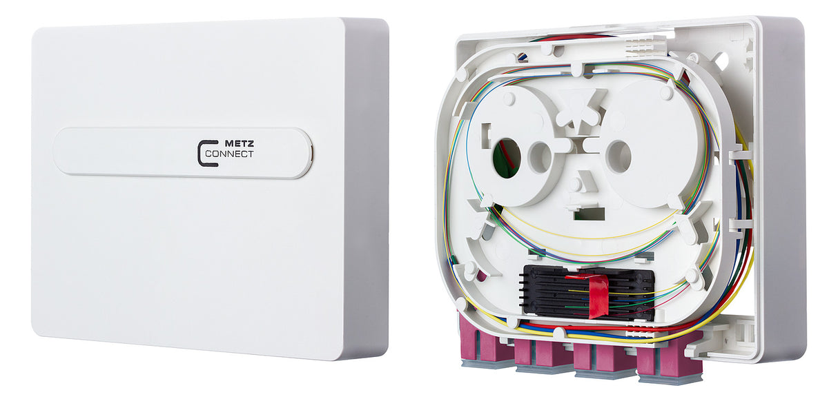 METZ CONNECT LWL-Anschlussdose 4xSC AP 1501171E04HC UP ws ger Wickelvorrat