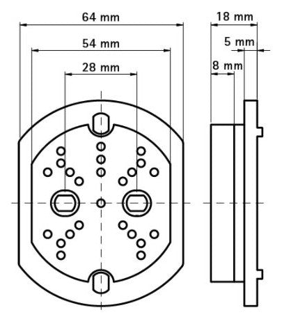 WALRAVEN Schalltrenner BISMAT ABS/EPDM 80x54x18, Zubehör für BISMAT Schiene