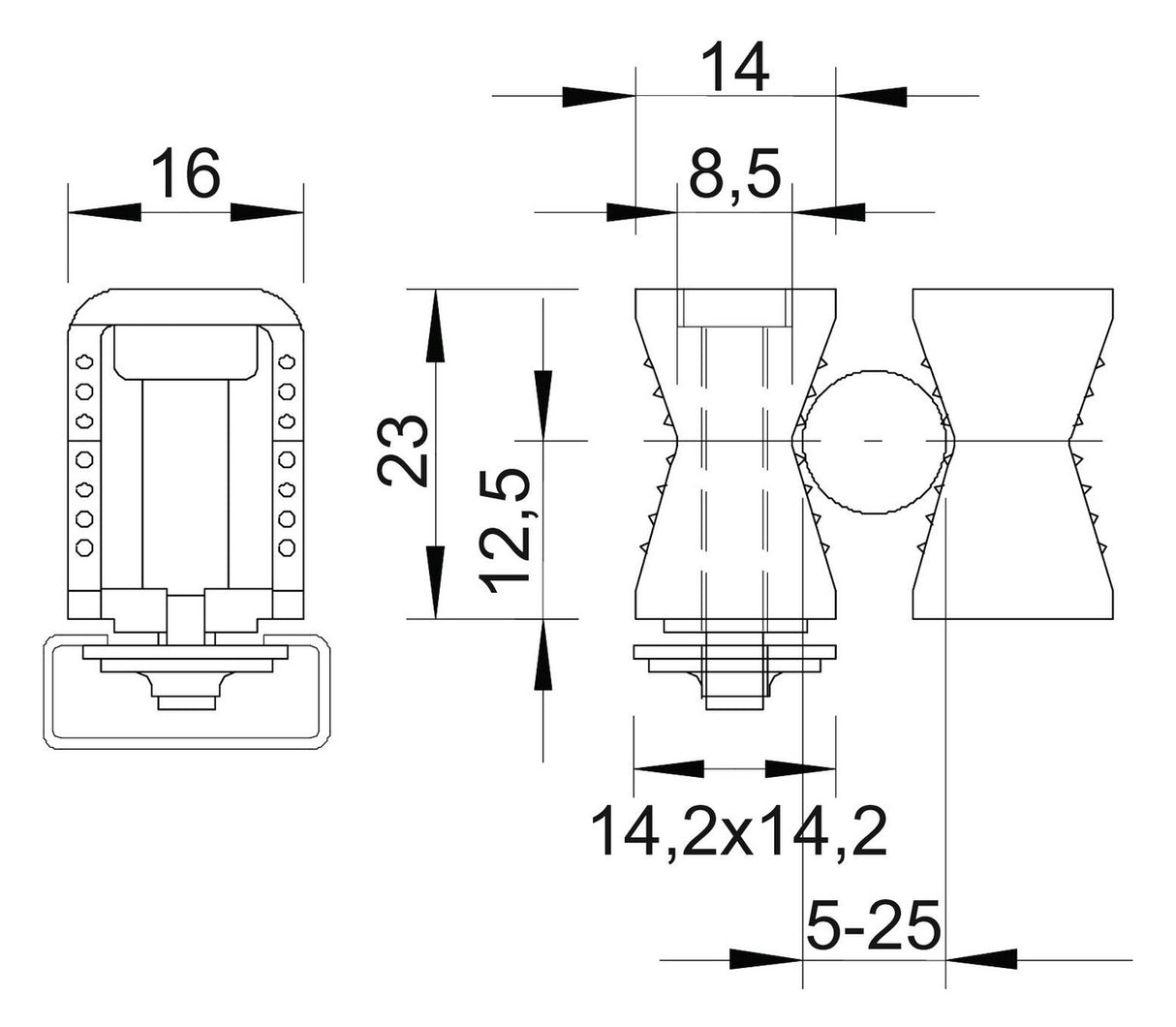 BETTERMANN Befestigungsschelle 1f  25mm 2050 5-25 LGR zweilappig Kst hfr