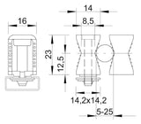 BETTERMANN Befestigungsschelle 1f  25mm 2050 5-25 LGR zweilappig Kst hfr