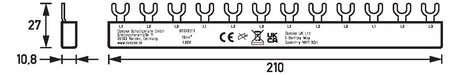 DOEPKE Phasenschiene 3ph 17,5mm 212mm EV-S G 3.12.120E 10qmm 63A Gabel isol