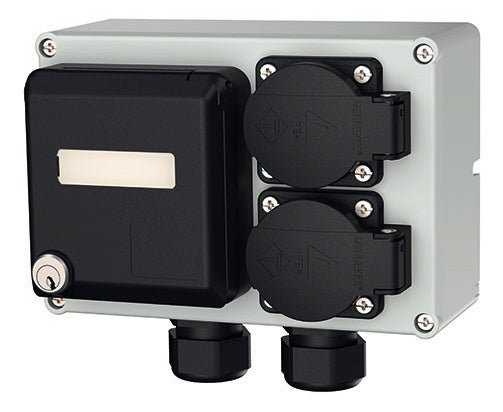 MENNEKES Steckdosen-Kombi Kst gr IP44 25705 2Steckd
