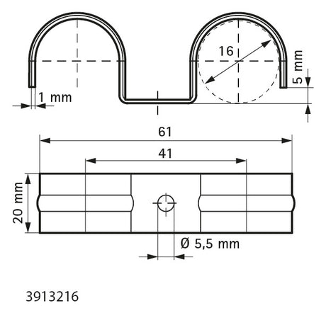 Walraven Befestigungsschelle doppelt ev 16 mm für Fußbodenrohre | 3913216