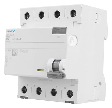 SIEMENS FI-Schutzschalter A 4p 440V 40A 5SV3644-6 0,3A 4TE REG 10kA 1kA/stoß