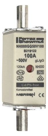 MERSEN NH-Sicherungseinsatz 100A NH000 NH000GG50V100 500VAC gG Kombik