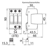 DEHN SE Überspannungsableiter 230VAC 3TE DG M TNC 275 FM Netzform-TN-C 1,5kV