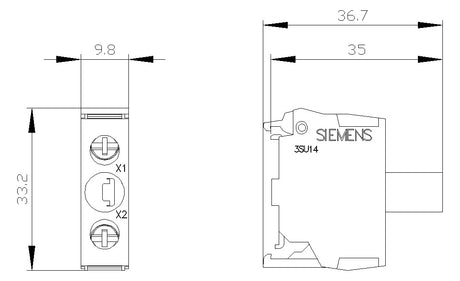 SIEMENS Lampenfassungsblock LED UC gn 3SU1401-2BB40-1AA0 Bodenbef