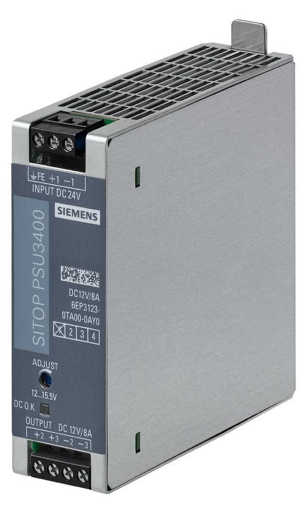 SIEMENS Gleichstromversorgung 12V 96W 8A 6EP3123-0TA00-0AY0 Kurzschl.fest IP20