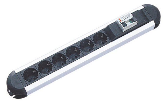 BACHMANN Steckdosenleiste 6f sw 1,75m PRIMO 331.035 35° IP20 FI-Schalter
