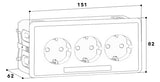 GGK Steckdose 3f alu mt GEB-K USB IP20 KSE 50-3 horiz