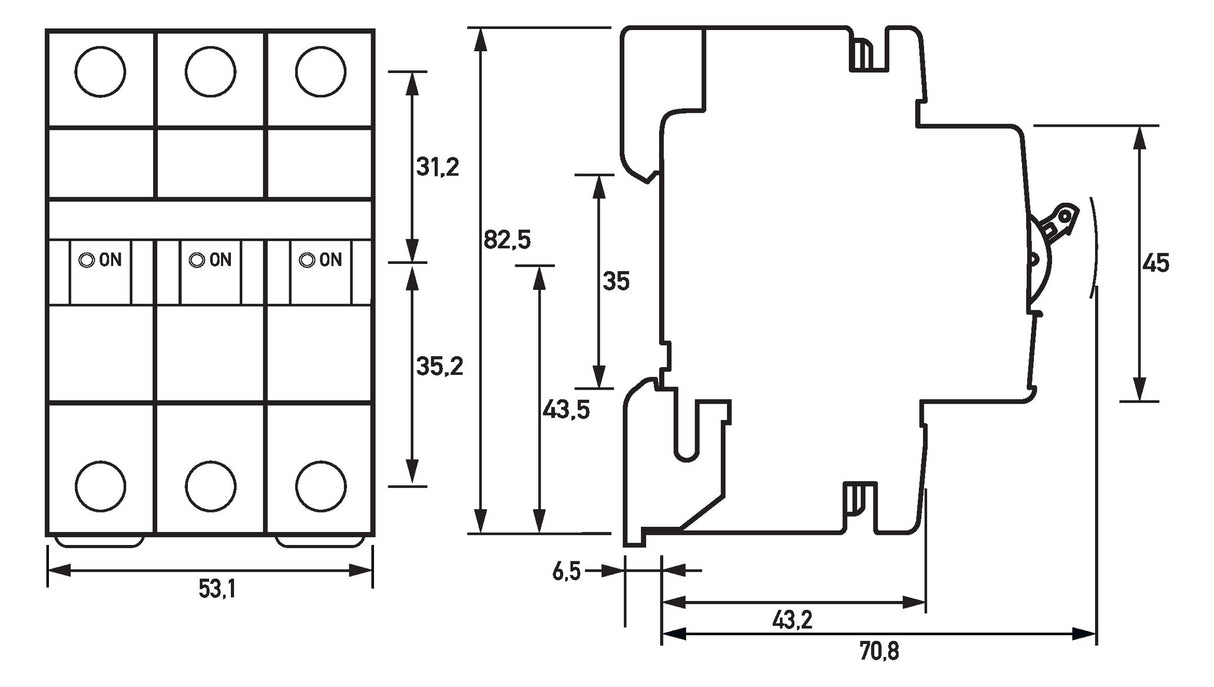 DOEPKE Leitungsschutzschalter UC B 32A DLS 6H B32-3 6KA 3p 400V 3TE 50Hz IP20