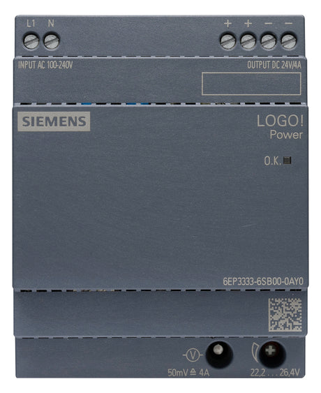 SIEMENS Gleichstromversorgung REG 24V 4A LOGO! 6EP3333-6SB00-0AY0 96W 240VAC