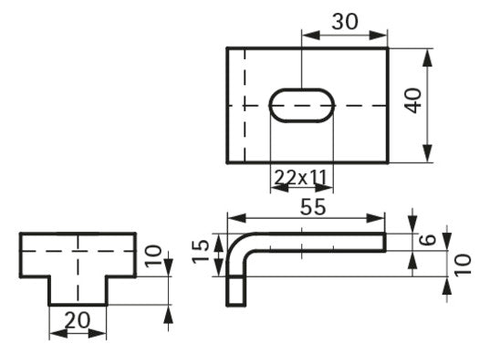 Walraven Trägerklemmplatte Strut plus VA 40x55mm - M10 für Flansch bis 10 | 6571751